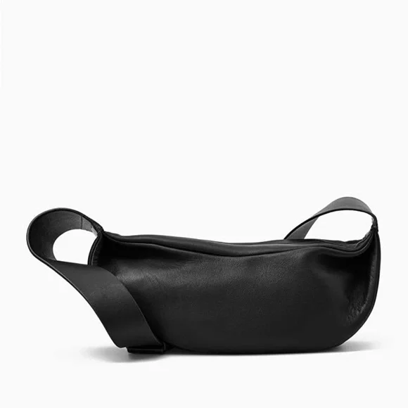 COS Black Leather Crescent Crossbody Bag - Picture 3 of 11